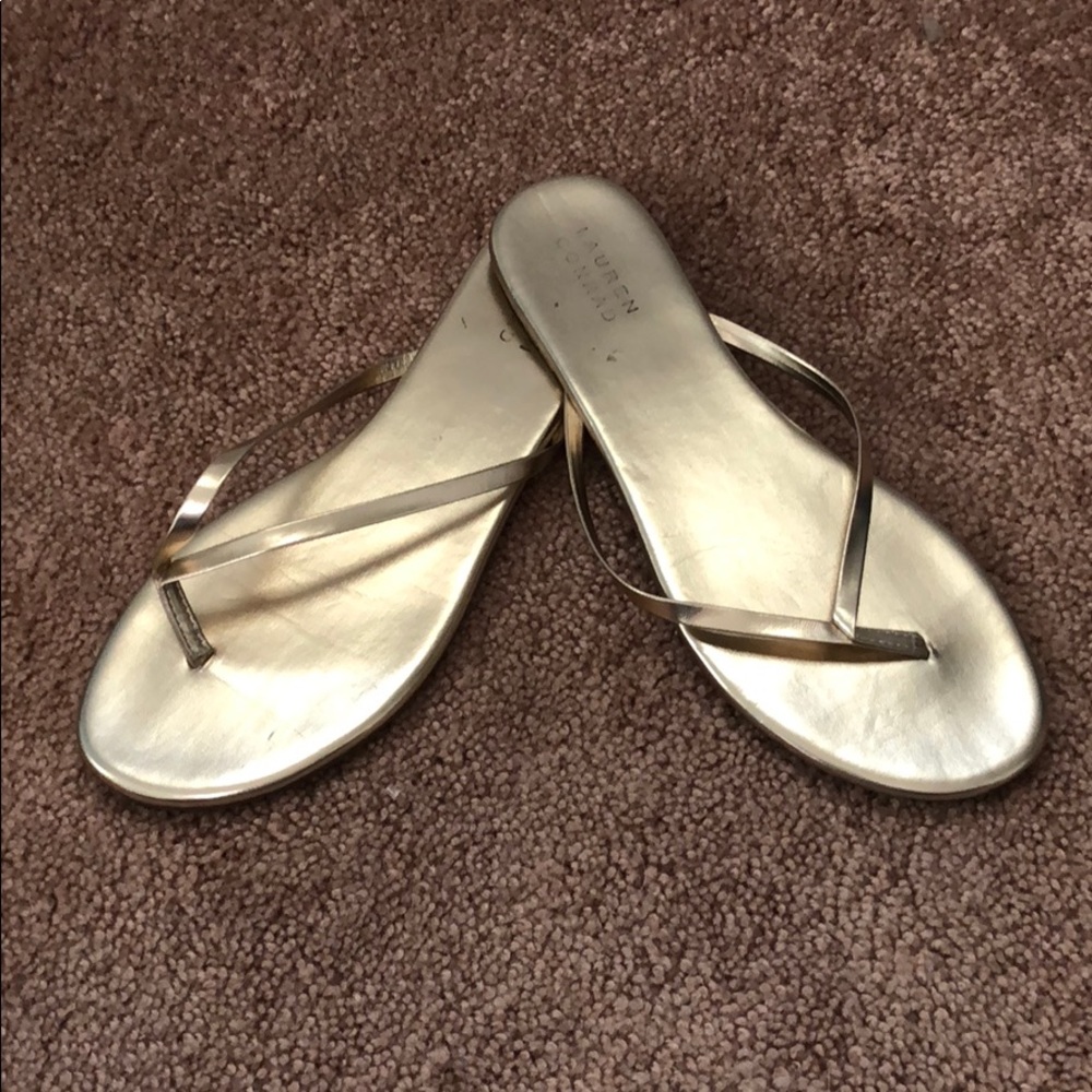 Gold Flip Flops.Worn once or twice.great condition